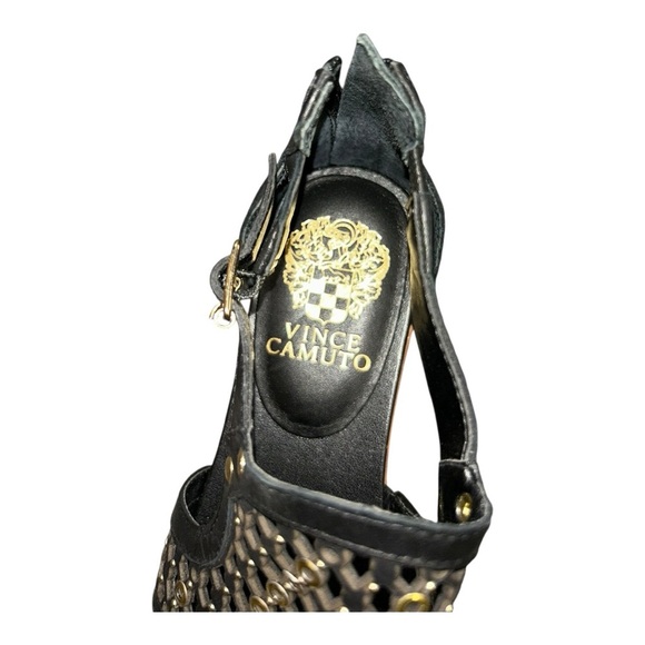 Vince Camuto Sitara Thong Black and Gold Women's Sandals size - Picture 3 of 6